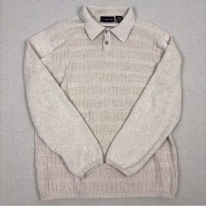 J. Ferrar Light Beige Knitted Sweater Old Money Academia